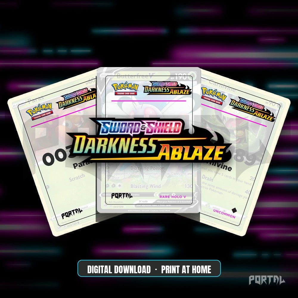 Darkness Ablaze master set placeholders, digital download, Portal TCG