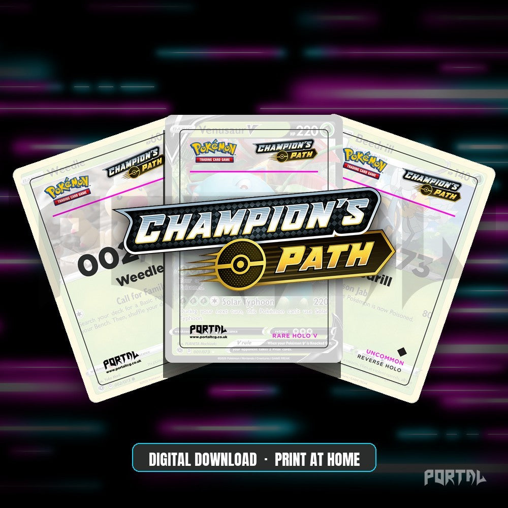 Champion's Path master set placeholders, digital download, Portal TCG