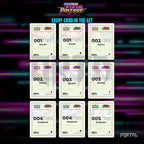 Vivid Voltage placeholder cards laid out in a nine pocket binder page
