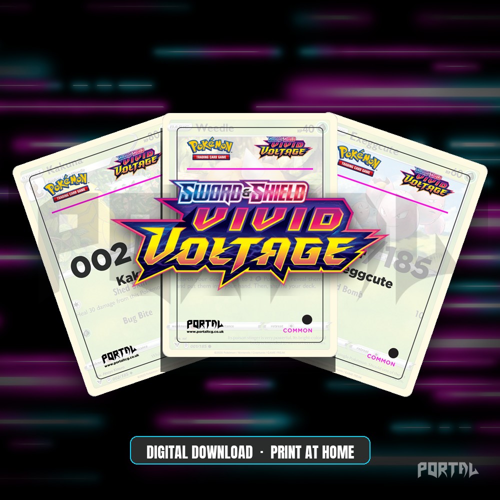 Vivid Voltage master set placeholder cards, digital download, Portal TCG