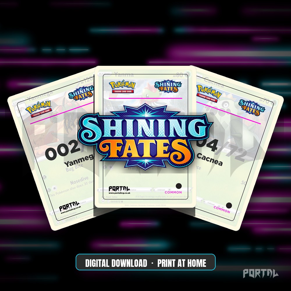 Shining Fates master set placeholder cards, digital download, Portal TCG