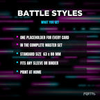 Battle Styles master set placeholder cards, what is included