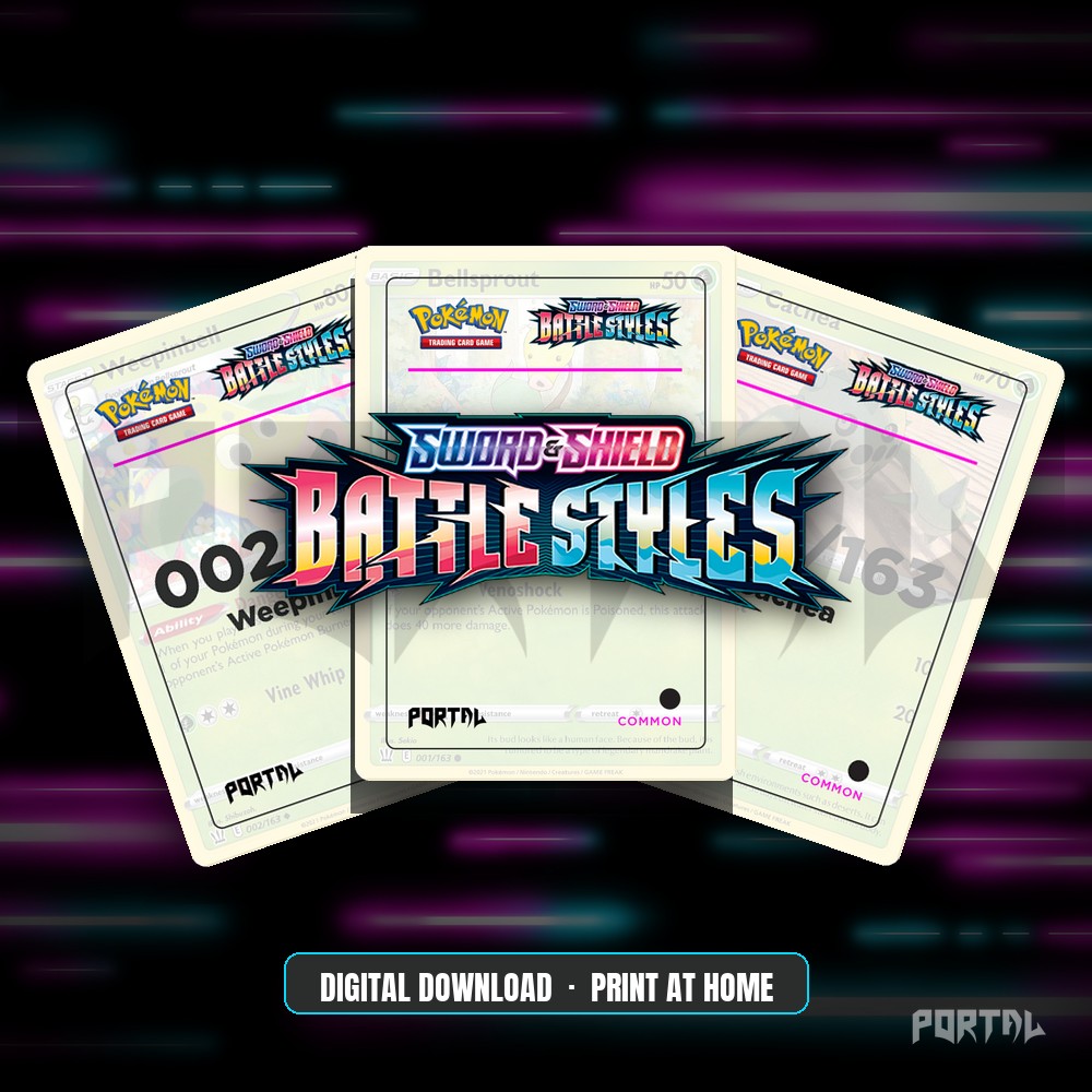Battle Styles master set placeholders, digital download, Portal TCG