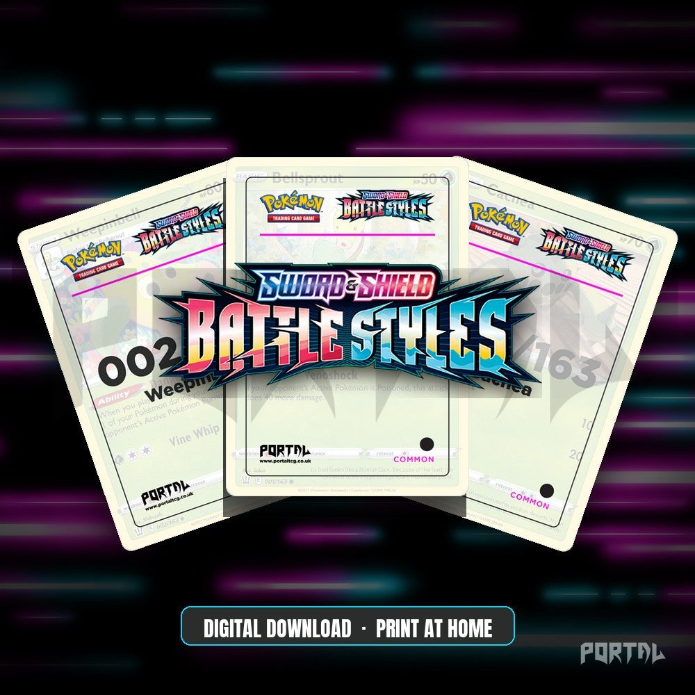 Battle Styles master set placeholders, digital download, Portal TCG