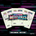 Battle Styles master set placeholder cards, digital download, Portal TCG