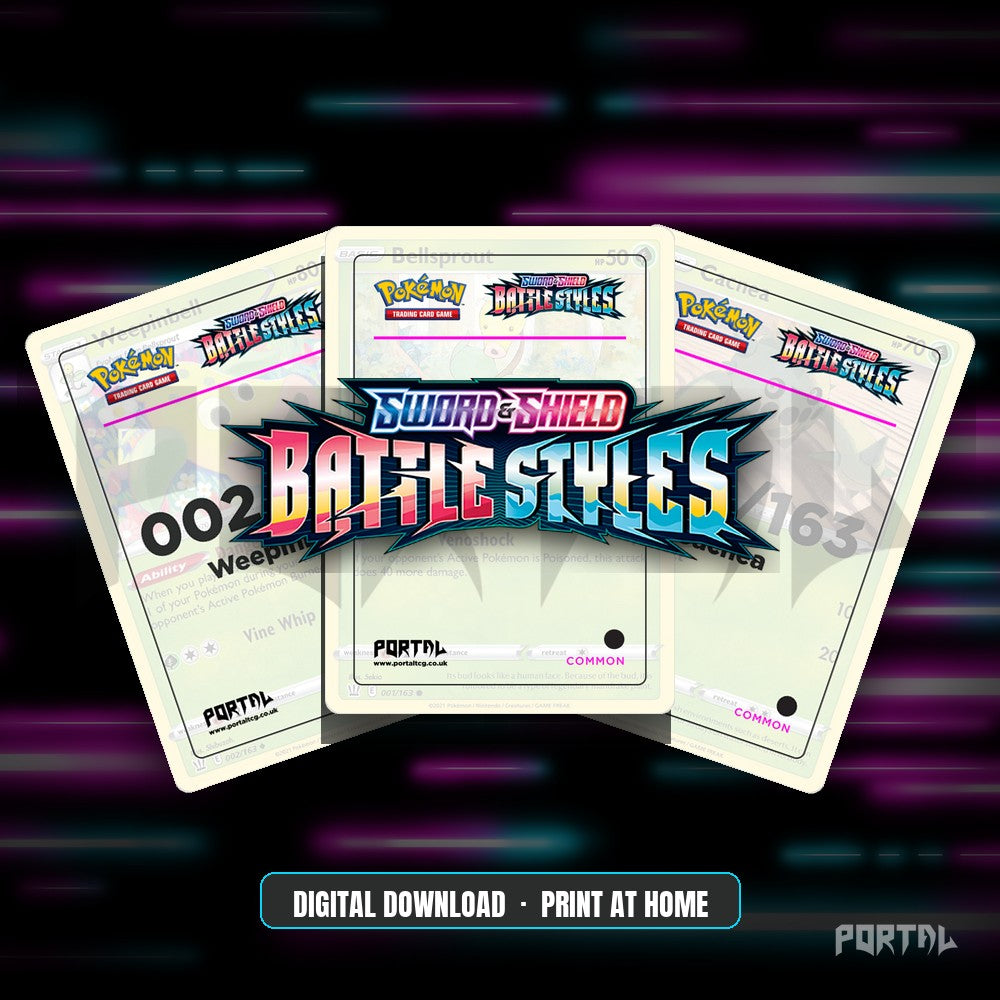 Battle Styles master set placeholder cards, digital download, Portal TCG