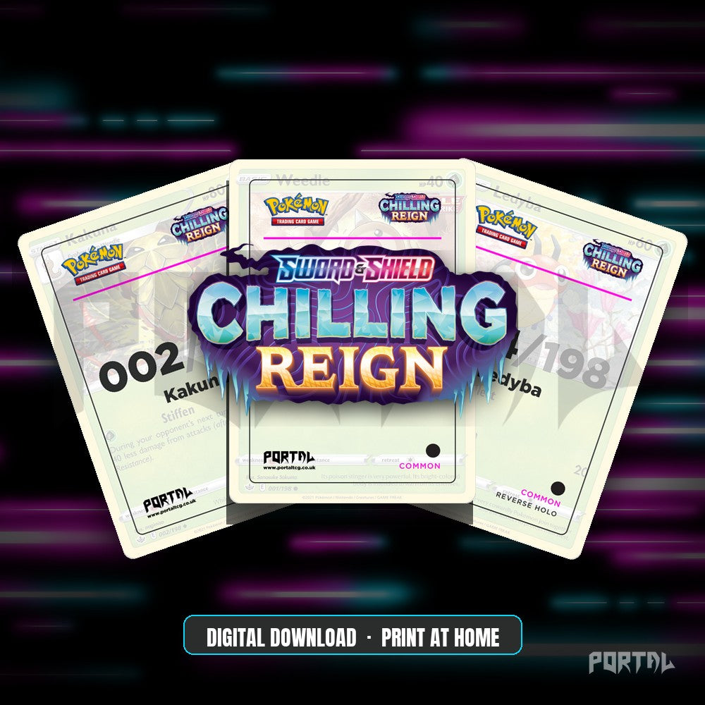 Chilling Reign master set placeholder cards, digital download, Portal TCG