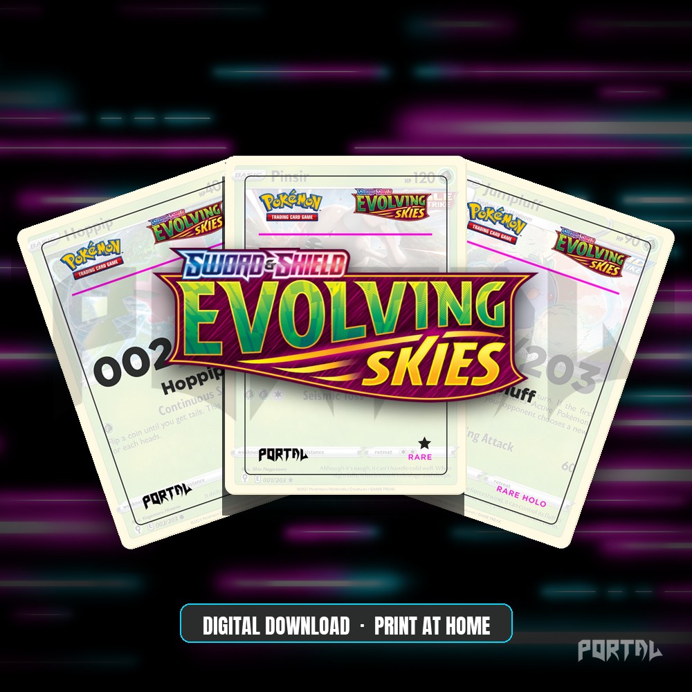 Evolving Skies master set placeholders, digital download, Portal TCG