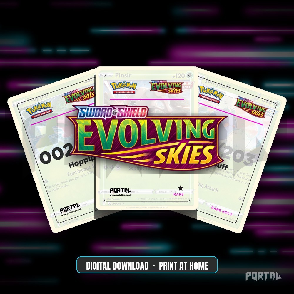 Evolving Skies master set placeholders, digital download, Portal TCG