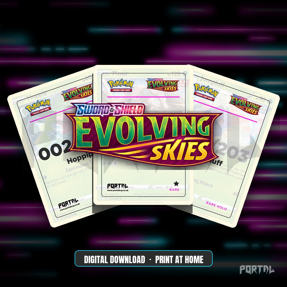Evolving Skies master set placeholder cards, digital download, Portal TCG