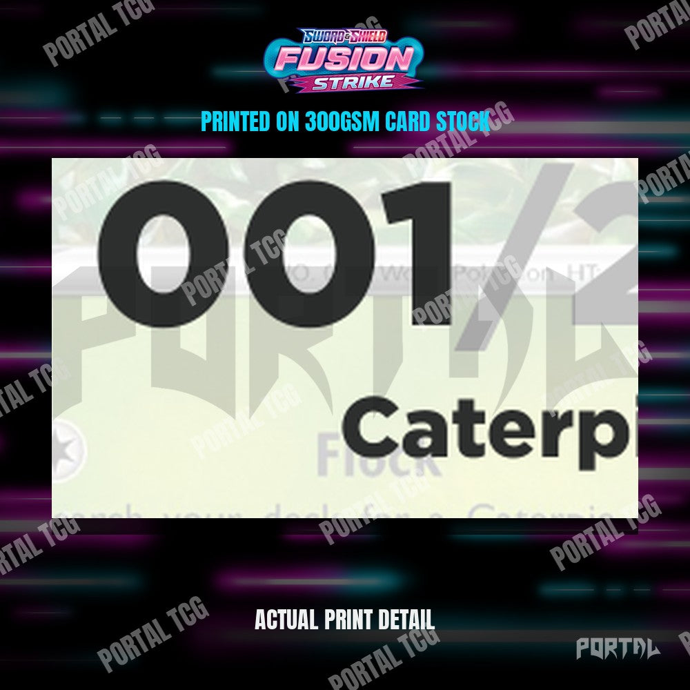 Close up of the print quality on a Fusion Strike placeholder card