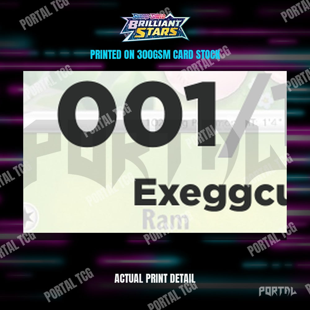 Close up of the print quality on a Brilliant Stars placeholder card