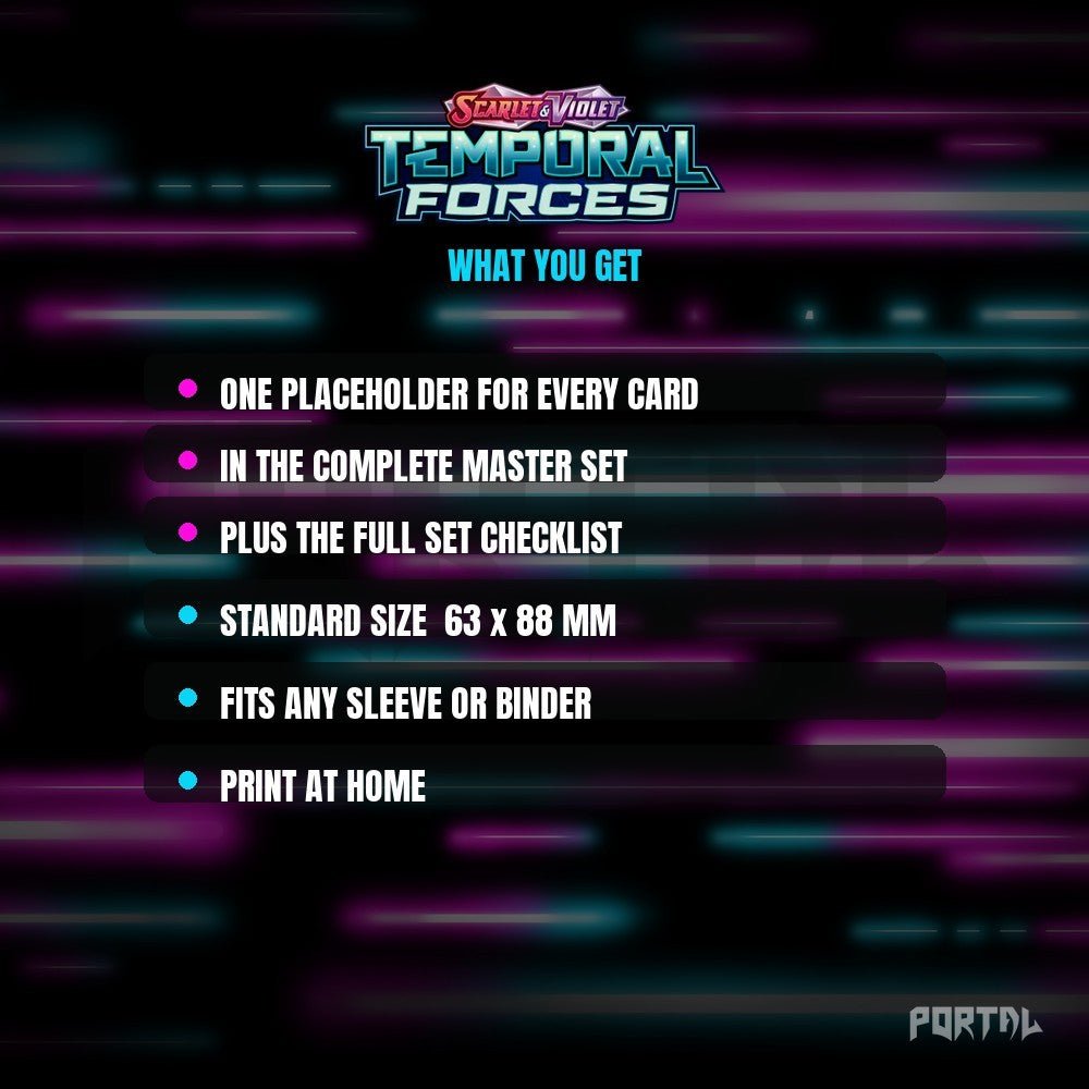 Temporal Forces master set placeholders, what you get, Portal TCG