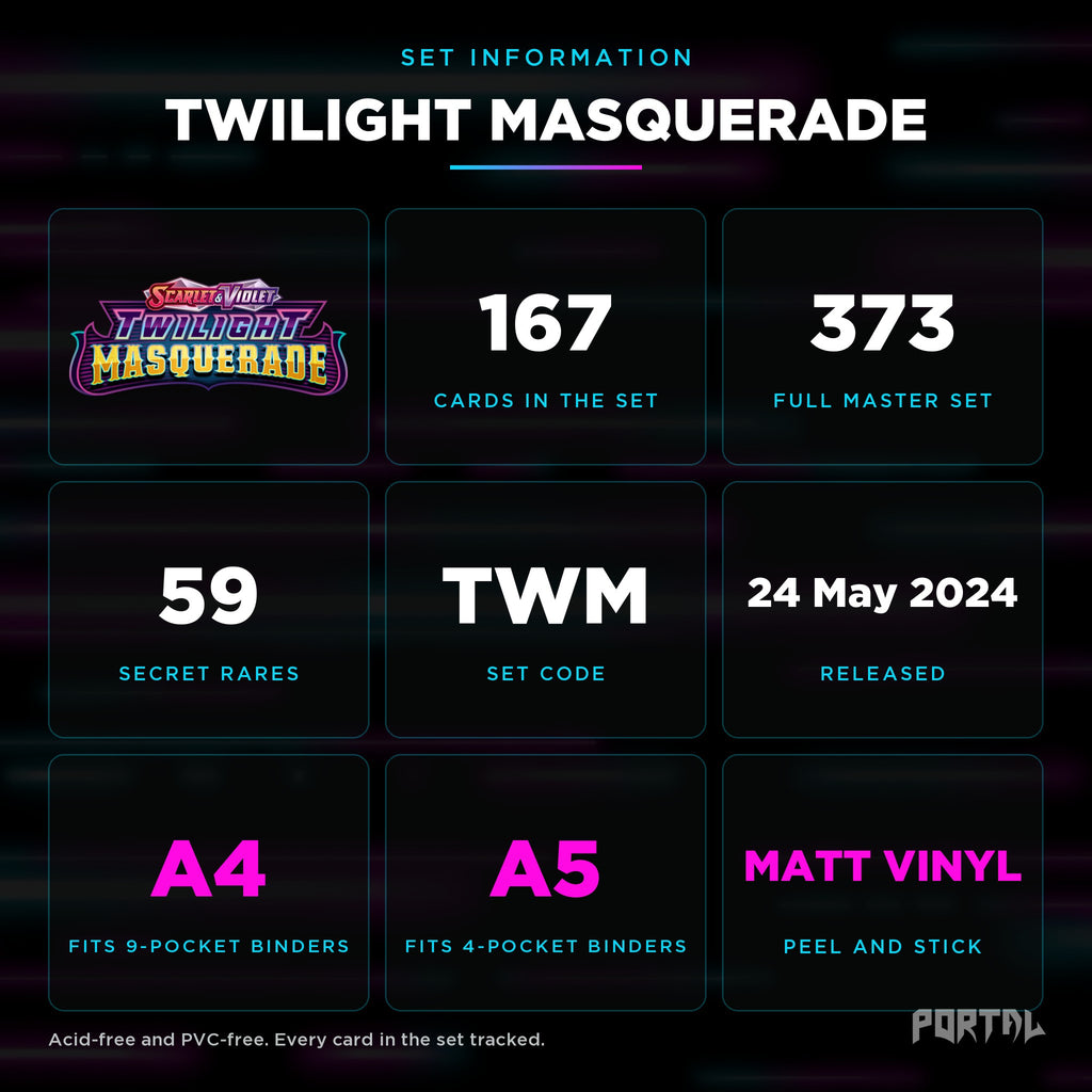 Pokemon Twilight Masquerade master set checklist kit, set information, Portal TCG