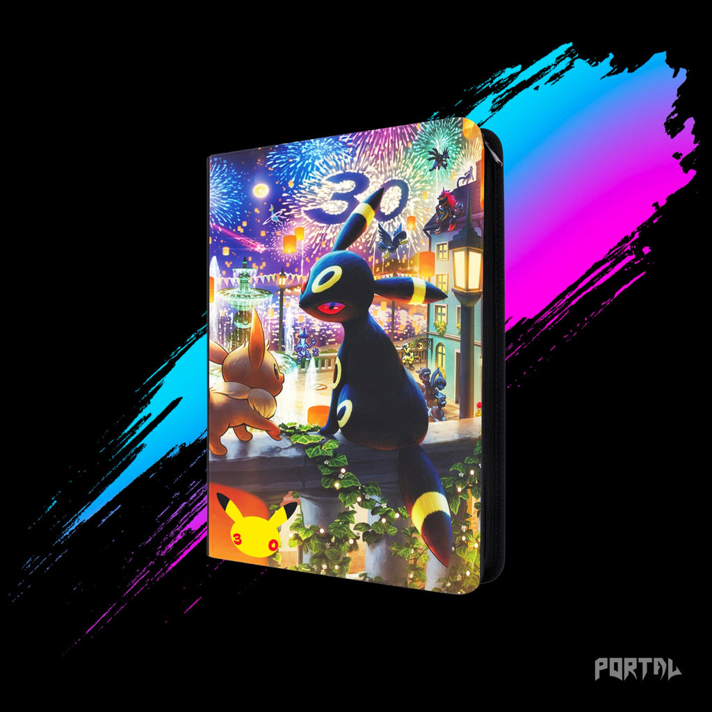 Pokemon Umbreon 30th Anniversary binder, side view, Portal TCG