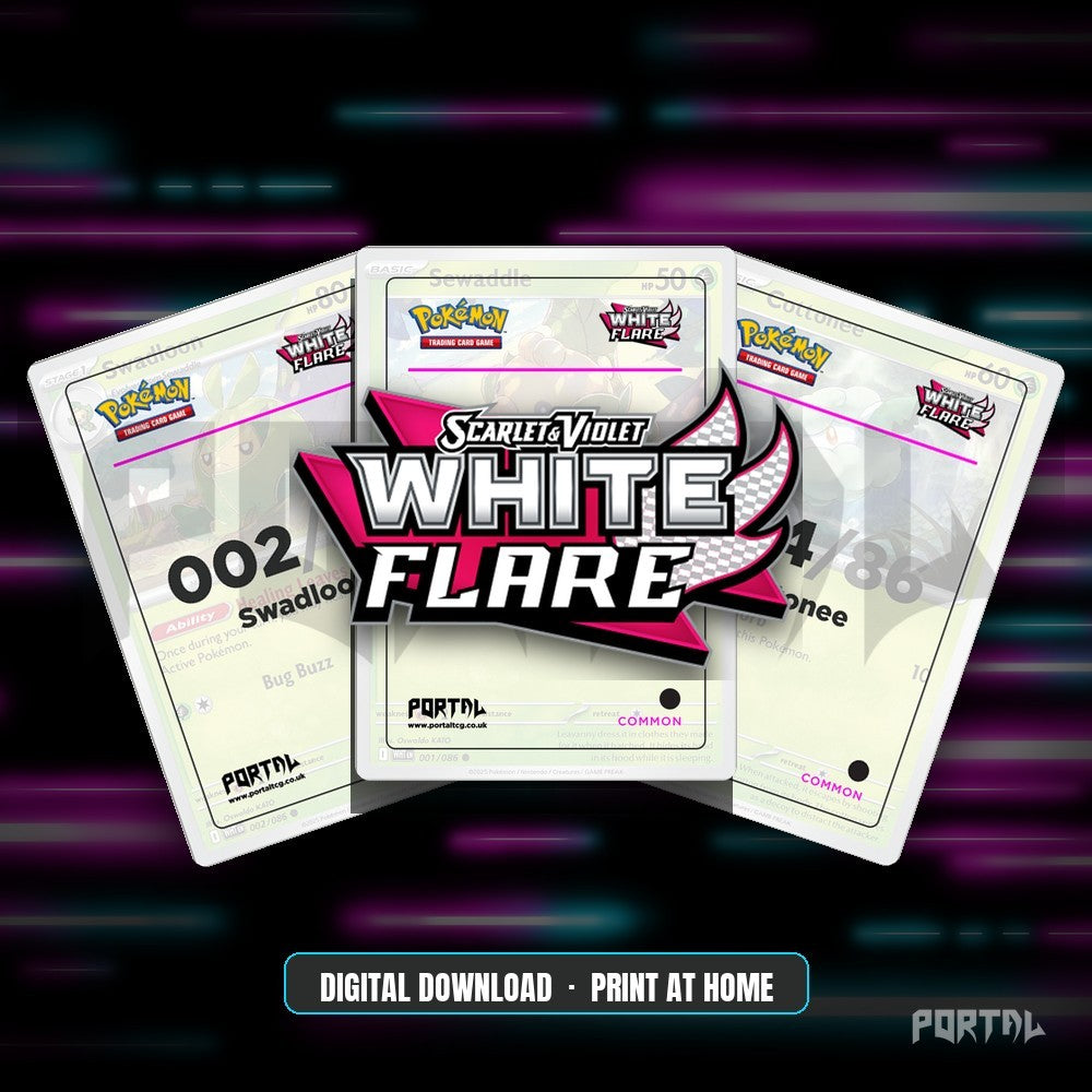 White Flare master set placeholders, digital download, Portal TCG
