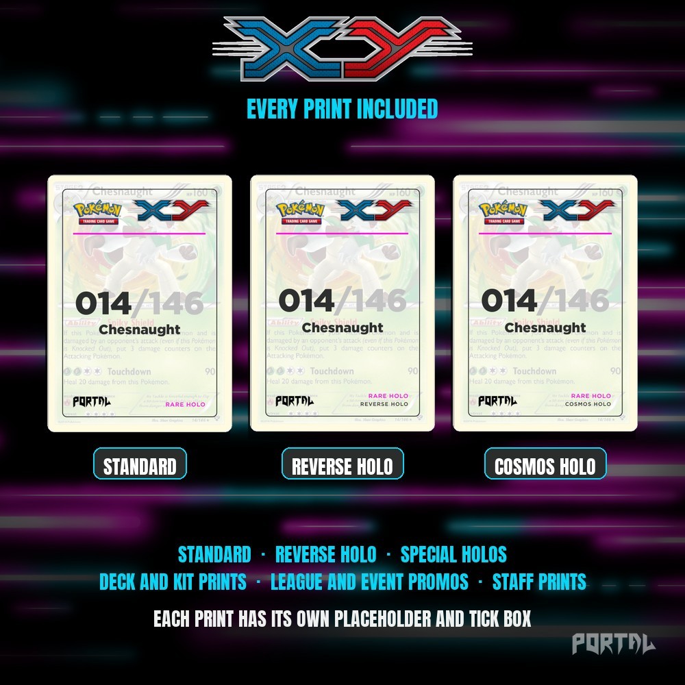 Pokemon XY master set placeholders, every print included, Portal TCG